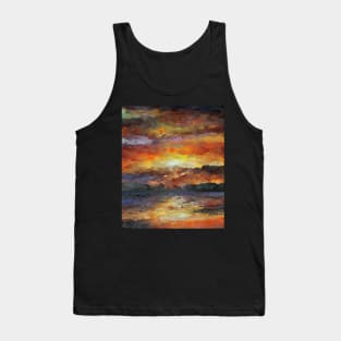 Impressionist Abstract Sunset Sunrise Ocean Tank Top